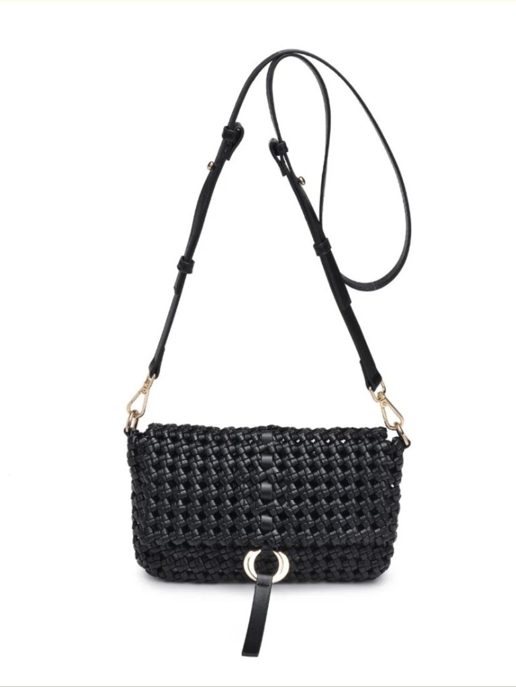 Moda Luxe Camilla Crossbody Bag Purse Black And Gold